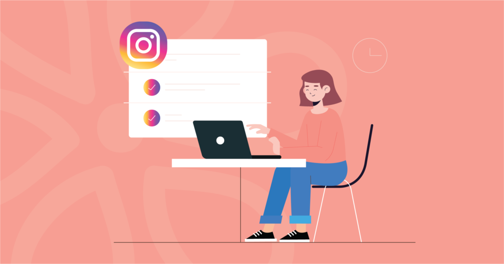 client researching Instagram algorithm on laptop